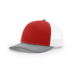 Red / White / Heather Grey